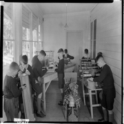 Weaving class, Weroona State home, Woodford